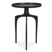 Century Accent Table | Textured Espresso and Solid Round Top (15 in. W x 22 in. H)