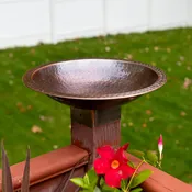 14" Hammered Burnt Copper Birdbath for 4x4 Posts — Achla Designs Products | Unique Home & Garden Décor, Tools & Accessories —  Achla Designs  |  Minuteman International