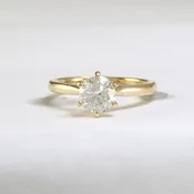 1.01ct Natural Round Diamond 14kt Yellow Gold Ring