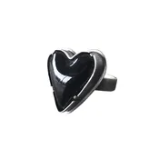 black enamel heart ring