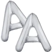 16in Air-Filled Silver Letter Balloons (A), 2ct
