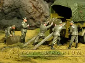 "BRAND NEW" Custom Built & Hand Painted 1:35 WWII German Soldiers Loading Drums (5 Figure Set)