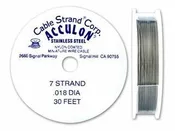 Acculon Tigertail Nylon Coated Stainless Steel 7 Strand Beading Wire