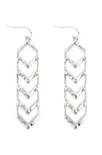 2.75 INCH TEXTURED CHEVRON METAL HOOK EARRINGS