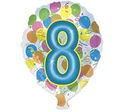 18" Number 8 Mylar Balloon
