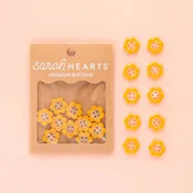 Sarah Hearts Yellow Daisy Small 5/8" Buttons