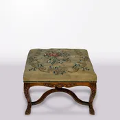 1820s French Regency Period Ottoman with Tapestry