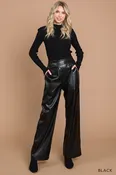 Black Vegan Leather Trouser Pants
