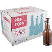 PopTops™ | 16 oz Amber Swing Top Bottles