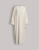 Abito in enver satin con piume