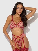 Angelica Lips Embroidery Cutout Teddy