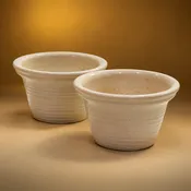 BEIGE GARDEN CITY POTTERY PLANTER — INNER GARDENS