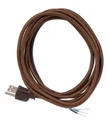10-1/2 Ft. Brown Rayon Lamp Cord Set with 3-Prong Molded Plug, SVT-3 (46930)
