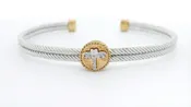 0.05ct Diamond Bangle in 18K Gold