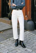 Bentley Straight Cropped Jeans - White