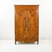 19th Century Burl Elm Armoire