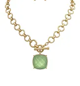 25mm Square Stone Pendant Necklace