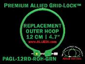12 cm (4.7 inch) Round Premium Version Allied Grid-Lock Replacement Outer Embroidery Hoop / Ring / Frame - Green