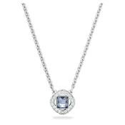 Angelic necklace Square cut, Blue, Rhodium plated 5662142