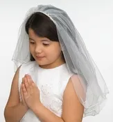 Amelia Beaded 1st Communion Veil w/ Beaded Headband