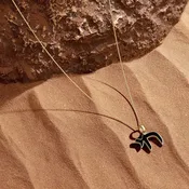 18k Gold-Plated Chai Onyx Necklace