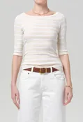 3/4 Sleeve Boatneck Slim Tee
