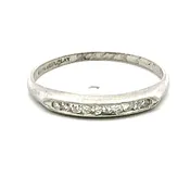 0.04 Carat Round Brilliant I SI1 Diamond Platinum Band Ring