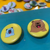 1.25" Button - Bear (Three Pack)