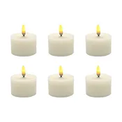 Battery-Operated 3D Wick Flame Wax Candles - Set of 6