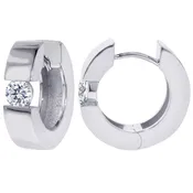 0.65 CT Large Diamond Hoops/Huggies in 14k White/Yellow Gold