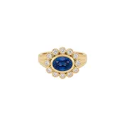 14K Diamond Blue Sapphire Ring