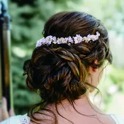 Fabric Flower &amp;amp; Crystal Headband