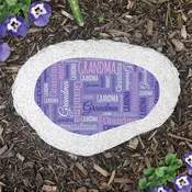 #1 Grandma Word Art Flat Garden Stone