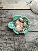 3" Ceramic Sea Turtle Dish - Hand Painted Spoon Rest & Trinket Tray
