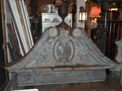 1860's Antique Building Pediment in Zinc with Cast Iron Urn Finial