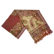 Red and Maroon Boiled Embroidery Scarf