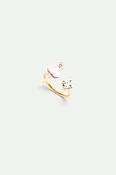 Bague ajustable Ballerine rose et cristal