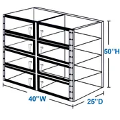 8-Door Waffle Pack Storage Desiccator