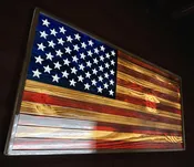 Rustic Wooden American Flag