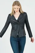 Black Jacket Moto Zip | Women's