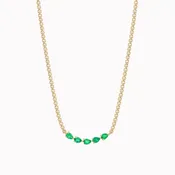 5 Pear Emerald Box Chain Necklace