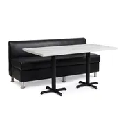 3-Seat Adele Restaurant Booth Set with Amber-Veined Stone Top
