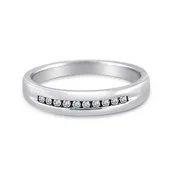 0.10ct, 14K White Gold and Diamond Wedding Band (102CSR2771)