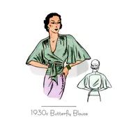 Butterfly Blouse Vintage Style Sewing Pattern