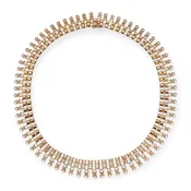 1940s Gold Fancy Link Bib Necklace