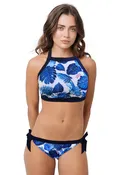 Loco Boutique 3D Flower High Halter Crop Top