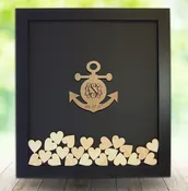 Drop Box Guest Book Frame with Anchor Wooden Insert