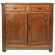 18th Century French Carved Walnut Buffet Over Two Raised Panel Doors