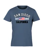 AET 1214 SD, Est. 1850 Flag CA. Emb Navy Adult T- Shirt