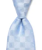 Psycho Bunny Textured Checkerboard Bunny Traditional Woven Jacquard Silk Tie